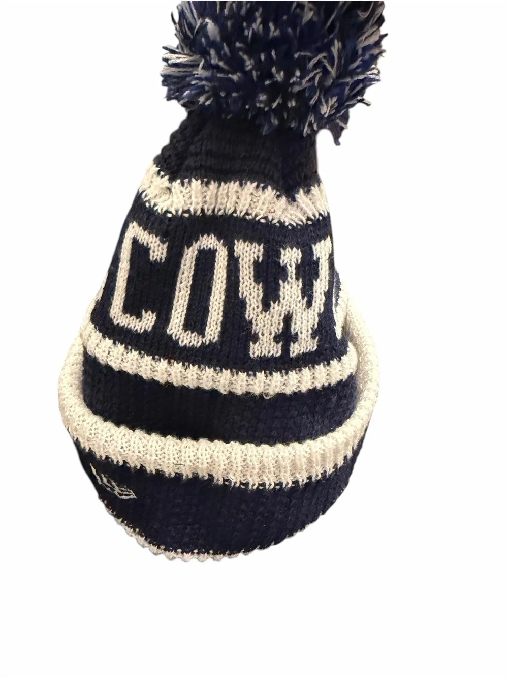 NFL New Era Dallas Cowboys Knit Pom Beanie in Navy and Cream